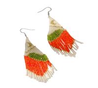 Boucles d'oreilles colorées avec perles florales - Pendentifs d'oreilles légers fabriqués à la main - Bijoux ethniques pour femmes et filles, taille unique, Comme décrit, Comme décrit.