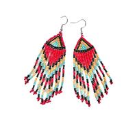 Boucles d'oreilles colorées avec perles florales - Pendentifs d'oreilles légers fabriqués à la main - Bijoux pour femmes et filles, taille unique, Comme décrit, Comme décrit.