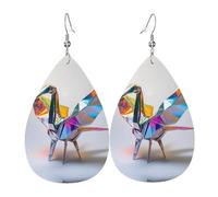 Boucles d'oreilles colorées en cuir origami de grue, boucles d'oreilles de style européen et américain pour jeunes femmes, cadeaux d'anniversaire ou de Saint-Valentin