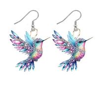 Boucles D'oreilles Colorées Kolibri | 1 Paire De Boucles D'oreilles En Acrylique De Fashion Oiseau | Boucles D'oreilles D'oiseau Porter Chance | Bijoux Kolibri Pour Femmes Amoureuses D'oiseau Kolibri