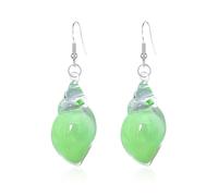 Boucles d'oreilles coquillages scintillantes, boucles d'oreilles coquillages inspirées de l'océan, boucles d'oreilles bohèmes phosphorescentes en forme de coquillage, bijoux océan créatifs (Green)