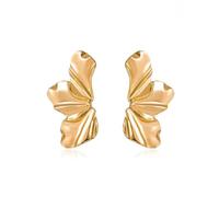 Boucles d'oreilles coréenne fantaisie alliage naturel aventurine métal asymétrique soirée femme collection basique ailes anges fleurs et plantes 2 pièces sac zip