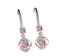 - Boucles d'oreilles créatives cloutées à quatre longs tempéraments, boucles d'oreilles créoles en perles, One Size, Métal