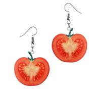 Boucles D'oreilles Créatives en Acrylique Rouge Tomate pour Femme | Paire Délicate, Style Mode et Classique, Usage Travail ou Shopping, Forme Tomate, Bijou D’oreille Rouge