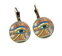 Boucles d'oreilles créatives œil d'Horus de l'Égypte ancienne classique égyptienne rune mauvais œil art imprimé cabochon en verre