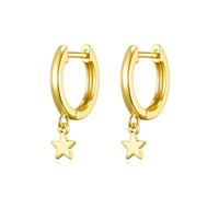 Boucles d'oreilles créoles à breloques étoiles plaquées or