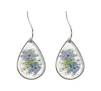 Boucles d'oreilles créoles à clip pour femme - Boucles d'oreilles en forme de fleur - Boucles d'oreilles à tige en résine - Boucles d'oreilles pendantes d'amour et d'innocence rétractables, taille