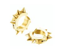 Boucles d'oreilles créoles à clipser en acier inoxydable avec pointes poinçons non percés, Métal, Acier inoxydable.