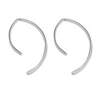 Boucles d'oreilles créoles à l'envers en argent sterling, hypoallergéniques, légères et légères, pour oreilles sensibles, Argenté,