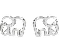 Boucles d'oreilles créoles Argent S925 Boucles d'oreilles pour Dames, Bijoux de Champignon Blanc uni, Boucles d'oreilles créatives Petit éléphant Cadeau pour Fille femme-FV1000