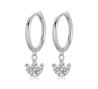 Boucles D'oreilles Créoles Asymétriques En Argent Sterling 925 Avec Pendentif Étoile Et Lune En Zircone Cubique Pour Femme, Bijoux Punk Rock