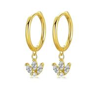 Boucles D'oreilles Créoles Asymétriques En Argent Sterling 925 Avec Pendentif Étoile Et Lune En Zircone Cubique Pour Femme, Bijoux Punk Rock