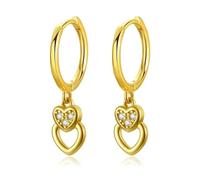 Boucles D'oreilles Créoles Asymétriques En Argent Sterling 925 Avec Pendentif Étoile Et Lune En Zircone Cubique Pour Femme, Bijoux Punk Rock