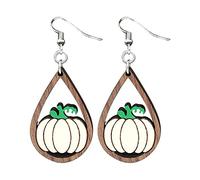 Boucles d'oreilles créoles avec perles d'eau en bois Boucles d'oreilles à vendre, taille unique, Bois, Pas de gemme