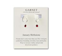 Boucles d'oreilles créoles avec pierre de naissance de janvier créées avec des cristaux de grenat Zircondia®