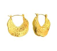 Boucles D'Oreilles Créoles, Boucle D'Oreille Or Creole Acier Inoxydable Forme en C 18.5X30mm pour Femme Mariage Bijoux