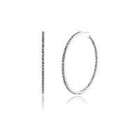 Boucles d'oreilles créoles classiques rondes en marcassite en argent sterling 925