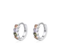 Boucles D'Oreilles Créoles Coeur, Boucle Oreille Argent Argent Sterling 925 Zircone Cubique Forme De Coeur Mode Moderne