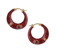 Boucles d'oreilles créoles colorées à la mode avec détails rouges pour femmes élégantes, accessoires d'oreille exquis, boucles d'oreilles polyvalentes pour femmes, taille unique, Comme décrit, Comme