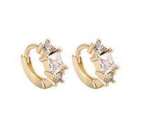 Boucles d'oreilles créoles colorées en zircon pour femme - Boucles d'oreilles roses pour femme, taille unique, Zircon, Pas de gemme