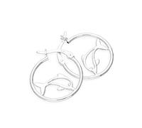 Boucles d'Oreilles Créoles Dauphins en Argent 925/1000