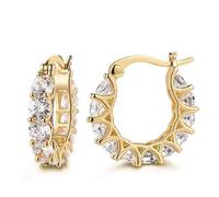 Boucles d'oreilles créoles de luxe arc-en-ciel en oxyde de zirconium synthétique pour femme, boucles d'oreilles géométriques circulaires, bijoux de fête, bijoux de tous les jours