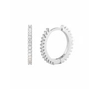 Boucles d'oreilles créoles demi-éternité en argent sterling 925 avec zircons de 15 mm