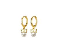 Boucles D'oreilles Créoles Élégantes En Argent Sterling 925 Avec Perles Romantiques Pour Filles, Bijoux Fins S925 Pour Fête De Mariage