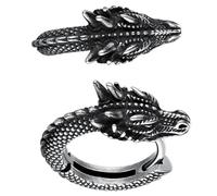 Boucles d'oreilles créoles en acier inoxydable motif dragon - Unisexe - Accessoire élégant pour fête et usage quotidien, taille unique, Comme décrit, Comme décrit.