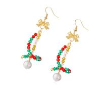 Boucles d'oreilles créoles en alliage pour sapin de Noël - Hypoallergéniques - Pour fêtes, événements - Colorées - Mardi Gras, taille unique, Comme décrit, Comme décrit.