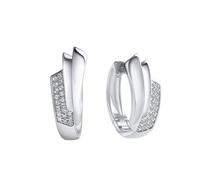Boucles d'oreilles créoles en argent massif 925 rhodié surface mate avec...