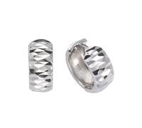Boucles d'oreilles créoles en argent massif 925 surface rhodiée et...