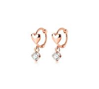 Boucles D'oreilles Créoles En Argent Sterling 925 Authentiques Et Romantiques, En Forme De Cœur, En Zircone Cubique Brillant, Pour Femmes, Bijoux De Fête De Mariage