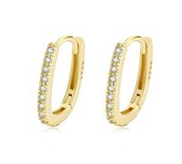 Boucles D'oreilles Créoles En Argent Sterling 925 Avec Breloques En Forme D'ellipse Et Zircone Cubique Pour Femme, Bijoux Tendance Pour Mariage Et Anniversaire