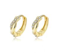 Boucles D'oreilles Créoles En Argent Sterling 925 Avec Croix Torsadée Et Breloques En Oxyde De Zirconium Pour Femme, Bijou Fin S925