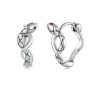 Boucles D'oreilles Créoles En Argent Sterling 925 Avec Motif Serpent Et Zircone Cubique, Style Vintage, Hypoallergéniques, Pour Femme