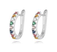 Boucles D'oreilles Créoles En Argent Sterling 925 Avec Zircones Cubiques, Bijoux Fins Pour Femmes, Fête De Mariage, S925