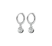Boucles D'oreilles Créoles En Argent Sterling 925 Avec Zircones Cubiques Brillantes, Bijoux Tendance Pour Femmes, Pour Fête De Mariage, S925