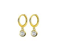 Boucles D'oreilles Créoles En Argent Sterling 925 Avec Zircones Cubiques Brillantes, Bijoux Tendance Pour Femmes, Pour Fête De Mariage, S925