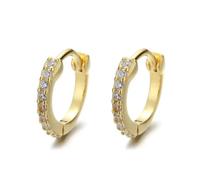 Boucles D'oreilles Créoles En Argent Sterling 925, Breloques Tendance Et Brillantes En Zircone Cubique, Pour Femmes, Mariage, Anniversaire, Bijoux Fins