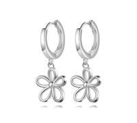 Boucles D'oreilles Créoles En Argent Sterling 925, Minimalistes Et Creuses, En Forme De Fleur, Pour Femme, Bijoux Fins Pour Mariage, Anniversaire