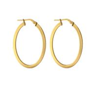 Boucles d'oreilles créoles en argent sterling 925 plaqué or, 35 mm de diamètre et 2,5 mm d'épaisseur.