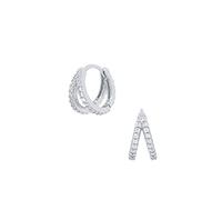 Boucles d'oreilles créoles en argent sterling 925 pour femme, petites créoles dorées et colorées en zircon, double cercle, cristal