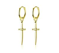 Boucles D'oreilles Créoles En Argent Sterling 925 Pour Femmes, Breloques Style Poignard Gothique, Croix, Bijoux Pour Filles Et Garçons