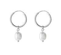 Boucles D'Oreilles Créoles En Argent Sterling 925 pour Femmes, Perles Naturelles, Boucles D'Oreilles Pendantes, Bijoux Délicats Faits À La Main, Cadeaux pour Femmes, Épouse, Mère et Fille