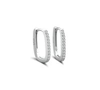 Boucles D'oreilles Créoles En Argent Sterling Avec Zircones Cubiques Transparents Aaaa Pour Femmes, Élégantes, Bijoux Fins
