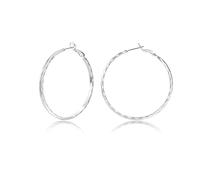 Boucles d'oreilles créoles en argent sterling Or Argent Grandes boucles d'oreilles créoles pour femme Plaqué or véritable 14 carats Grandes boucles d'oreilles créoles 20/30/40/50/60/70 mm pour filles