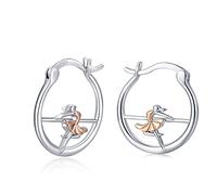 Boucles d'oreilles créoles en argent sterling pour oreilles sensibles, cadeau pour femmes et filles, Argent sterling, N A