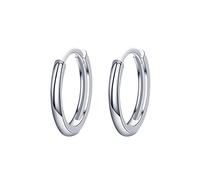 Boucles d'oreilles créoles en argent sterling S925 pour femme fille homme 12 mm petit léger (12mm,argent)