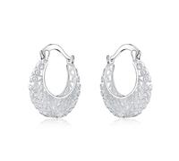 Boucles d'oreilles créoles en forme de panier de fleurs tressées creuses pour femmes et filles - Hypoallergéniques - Oreilles délicates - Cadeau d'anniversaire tendance, Métal, Pas de gemme